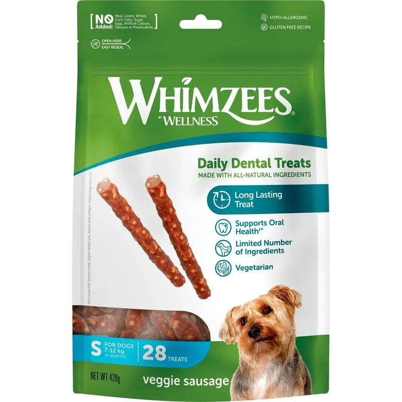 Bild 1 för Whimzees Sausage S, 28 stk, 420 g MP - (6 pk/ps)