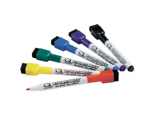 Produktfoto för Whiteboardmarker Mini Nobo til glassboard med 6 stk. ass. farver