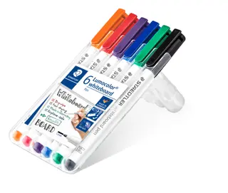 Produktfoto för Whiteboardmarker Staedtler Lumocolor rund 1.0 mm med 6 stk. ass. farver