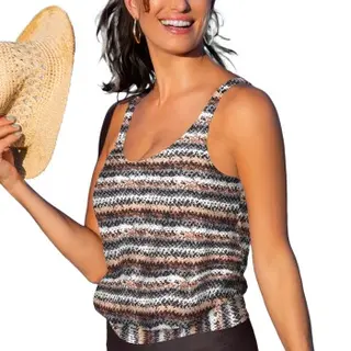Produktfoto för Wiki Puerto Rico Tankini Top Brun mönstrad E/F XXL Dam