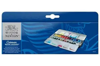 Produktfoto för Winsor & Newton Cotman Water Colours sketchers metal box med 24 stk.