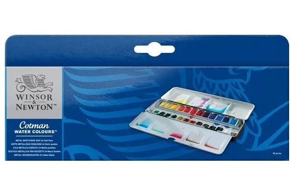 Alternativ bild 0 för Winsor & Newton Cotman Water Colours sketchers metal box med 24 stk.