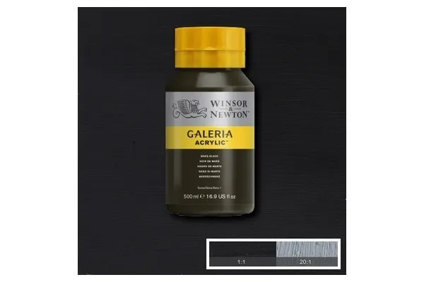 Alternativ bild 0 för Winsor & Newton Galeria Acrylic, 500 ml, Svart, Burk