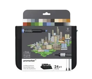 Produktfoto för Winsor Promarker 24st, Architectural tones