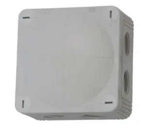 Produktfoto för Wiskas prefabricerad burk grå metrisk - Combi 308, 85x85x50mm, f/8st M20-fästen, IP66/IP67