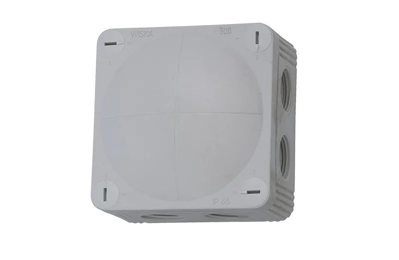 Alternativ bild 0 för Wiskas prefabricerad burk grå metrisk - Combi 308, 85x85x50mm, f/8st M20-fästen, IP66/IP67