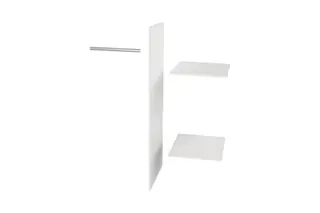 Produktfoto för WOOOD Connect 1 h&auml;ngst&aring;ng, 1 skiljev&auml;gg, 2 hyllor f&ouml;r garderob - vit melamin
