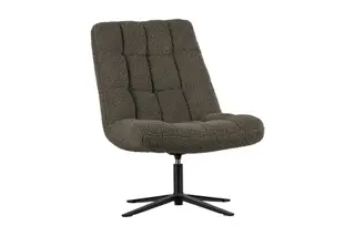 Produktfoto för WOOOD Job snurrstol - varmgr&ouml;n polyester teddytyg och svart metall
