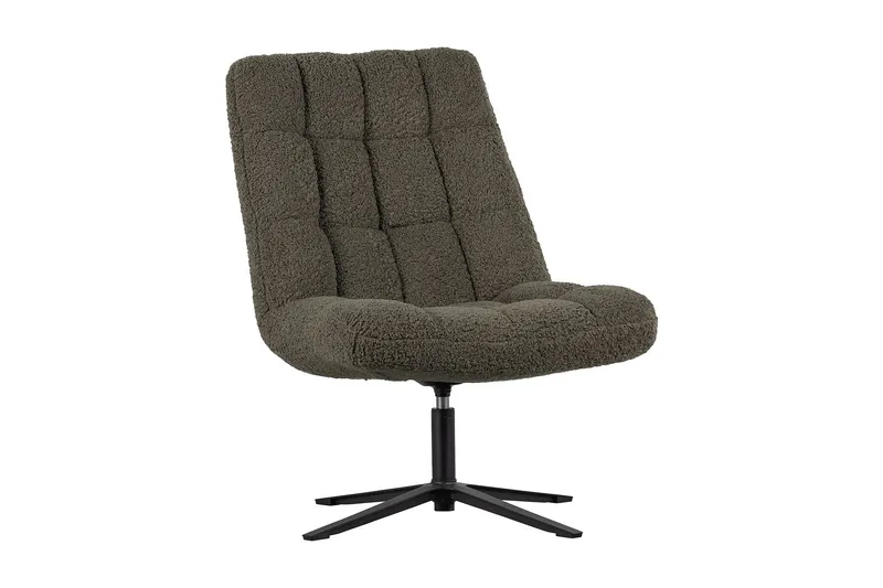 Bild 1 för WOOOD Job snurrstol - varmgr&ouml;n polyester teddytyg och svart metall