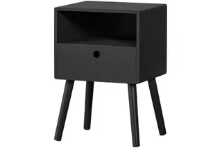 Produktfoto för WOOOD Ozzy s&auml;ngbord, w. 1 fack och 1 l&aring;da - svart MDF (36x30)