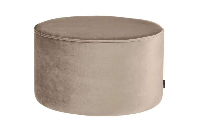 Bild 1 för WOOOD Sara l&aring;g sittpuff, rund - khaki polyester sammet (&Oslash;60)