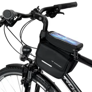 Produktfoto för Wozinsky cykelväska vattentät telefonväska 1,5 l svart (WBB26BK)