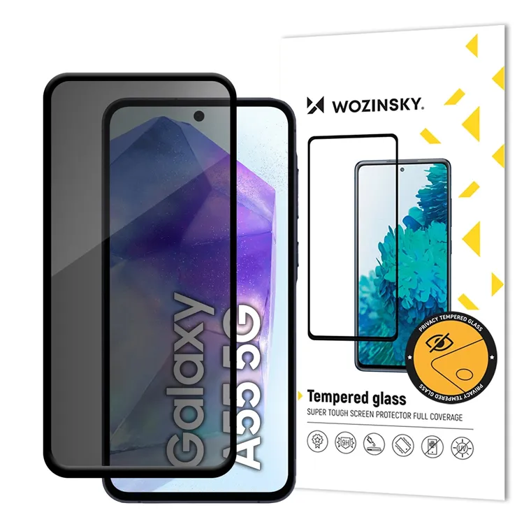 Alternativ bild 0 för Wozinsky Galaxy A56/A36 Härdat glas Skärmskydd Privacy - Svart
