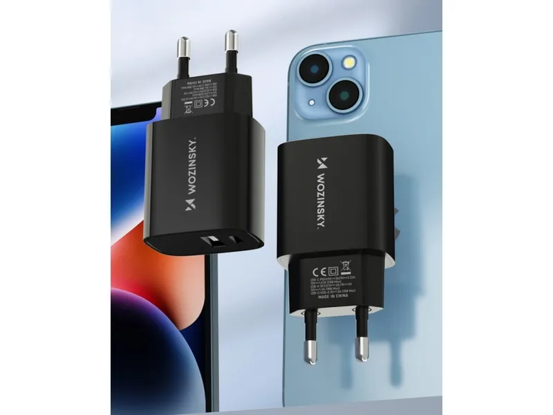 Alternativ bild 0 för Wozinsky USB-A USB-C 20W Väggladdare - Svart