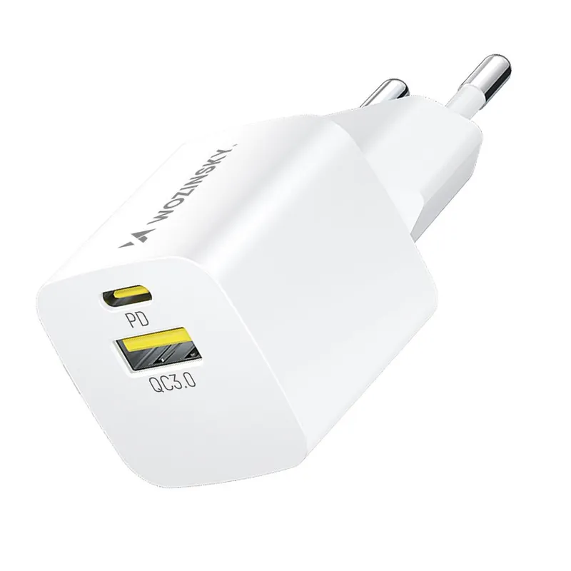 Alternativ bild 0 för Wozinsky Väggladdare GaN USB-A/USB-C 33W - Vit