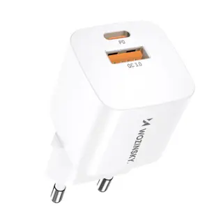 Produktfoto för Wozinsky Väggladdare USB-A / USB-C 20W - Vit