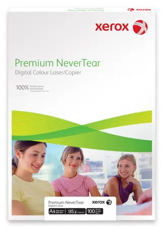 Produktfoto för Xerox Premium NeverTear - Polyester - 95 mikrometer - ljust vit - A4 (210 x 297 mm) - 125 g/m² - 100 ark papper - för DocuColor 30 CP, 30 Pro, 40, 40 CP, 40 Pro, 6060