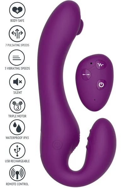 Bild 2 för Xocoon: Strapless Strap-On, Pulse Vibrator with Remote