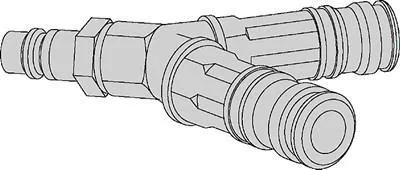 Alternativ bild 0 för Y-stykke med 2 stk serie 320 koblinger og nippel