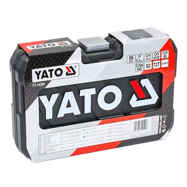 Alternativ bild 0 för Yato YT-14501, Topnyckelsats, 56 st, Krom, Krom-vanadium-stål, 1,85 kg