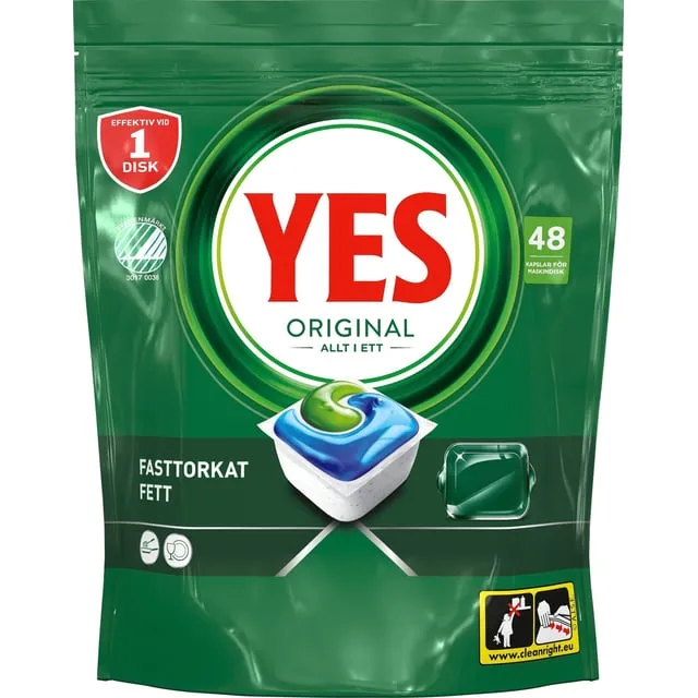 Alternativ bild 0 för YES All in One Original Maskindisktabletter 48 st