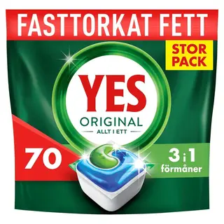 Produktfoto för YES All in One Original Maskindisktabletter 70 st