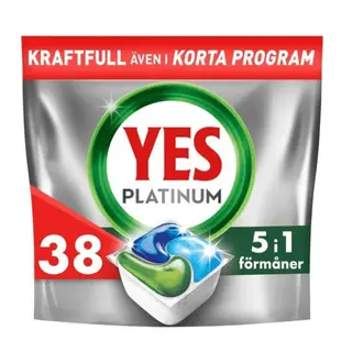 Produktfoto för Yes Platinum All in One Maskindisktabletter 38 st