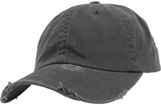 Produktfoto för Yupoong - Grå unconstructed Keps - Dark Grey Destroyed Dad Cap @ Hatstore