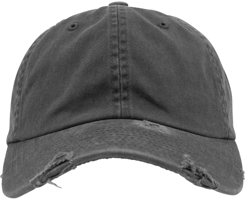 Bild 2 för Yupoong - Grå unconstructed Keps - Dark Grey Destroyed Dad Cap @ Hatstore