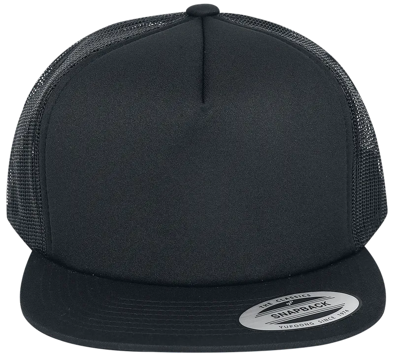 Bild 2 för Yupoong - Svart trucker Keps - Foam Blank Black Trucker @ Hatstore