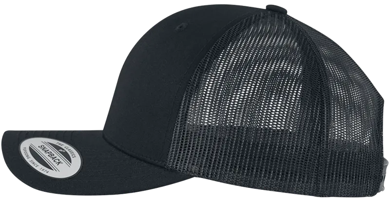 Bild 2 för Yupoong - Svart trucker Keps - Retro Black Trucker @ Hatstore