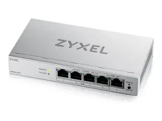 Produktfoto för Zyxel GS1200v3 Series GS1200-5HPv3 - Switch - Administrerad - 5 x 10/100/1000 - skrivbordsmodell - PoE+ (68 W)