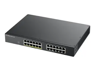 Produktfoto för Zyxel GS1900-24EP - Switch - smart - 24 x 10/100/1000 (12 PoE) - monterbar, väggmonterbar - PoE (130 W)